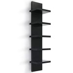 Homaterial 5 Tier Shelvesl Vertical Column Wall Decor Mount Floating Shelves For Bedrooms Living Rooms Natural Finish Wall Shelf