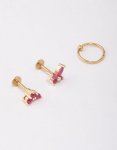 Goldair Gold Plated Surgical Steel Cubic Zirconia Spikey Pear Belly Ring