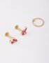 Goldair Gold Plated Surgical Steel Cubic Zirconia Spikey Pear Belly Ring