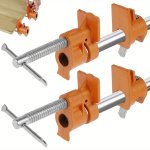 2PCS 1 2 Inch Pipe Clamps Sturdy Metal 1 2INCH Black Tube Clamp Set Durable Woodworking Assembly Clamp Adjustable Wood Clamp Fix