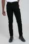 Wax Leather Coated Slim Fit Denim - Black - 40 / Black