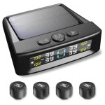 Tire Pressure Monitoring System Tpms With Solar & USB Charge Tire Pressure Monitor System With 4 External Sensors & 6 Alarm Mode