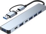 7-IN-1 USB Hub USB 3.0 & Usb-c To USB 2.0 3.0 Multiport Docking Station Compatible With Macbook PC PS4 Surface And More Gc Serie