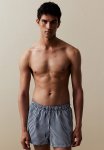Patterned Swim Shorts - Dark Blue striped
