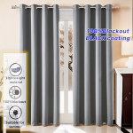 2-PANEL Blackout Curtains With Thermal Insulation Lining - Uv Protection Grommet Top For Easy Hanging - Perfect For Living Room