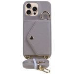 Litchi Textured Card Holder Phone Case Compatible With Iph 16PROMAX - Brown