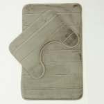 Two Piece Milan Memory Foam Mat - Light Grey