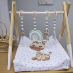 Changing Mat Cover Sage Mustard Blue Dotty Rainbow Giraffe Set
