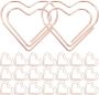 100PCS Rose Gold Heart Paper Clips Small Metal Paperclamps For Office