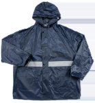 Pioneer Rubberrised Rain Suit Navy With Reflective Tape