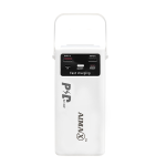 Aimax 30000 Mah Power Bank 22.5W Fast Charging With Retractable LED Light - White