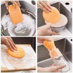 2PCS Magic Dishwashing Sponges - Thick Double-sided Non-stick Oil Kitchen Scrubbers With Rich Foam & Super Absorbency For Quick