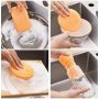 2pcs Magic Dishwashing Sponges - Thick Double-Sided Non-Stick Oil Kitchen Scrubbers With Rich Foam & Super Absorbency For Quick Cleaning