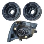Bdzmc 2PCS Car Headlight Cover 80MM Headlight Dust Cover With 20MM Hole Rubber Seal Protective Cover For H4 Bulb Housing Convers