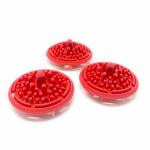 Paint Puck Paint Brush Cleaner 3-PACK Red Reusable Silicone Insert With Suction & Nubs For Cleaning Acrylic Oil & Watercolor Bru