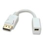 Displayport Male To Mini-displayport Female Cable White