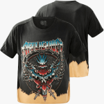 Womens Pierced Rock Short Sleeve Tee Black - 10XL