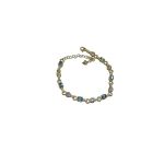 Luxury Blue Diamond Color-blocked Bracelet With Gold Plated Jewelry