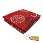 Smte Luxurious Microfiber Bed Sheets: 150X189CM+SMTE Keyring Red Leafs With Keychain