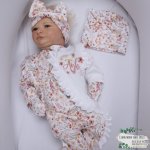 Baby Grow With Beanie And Bow Soft Boho Floral