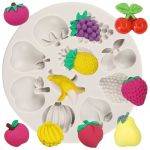 Fruit Silicone Cake Decoration Molds Strawberry Peach Banana Fondant Mold Grapes Pineapple Apple Molds For Cupcake Topper Chocol