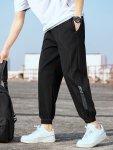 Men's Lightweight Breathable Cuffed Joggers Men's Drawstring Pants With Pockets For Sport And Casual Wear