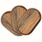 1PC Wooden Rolling Tray Japanese Style Food Drink Serving Tray Simple Stylish Cup Coaster Home Decor Room Decor Kitchen Accessor