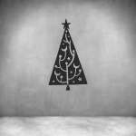Christmas Tree Wall Art D31 - 600MM Black