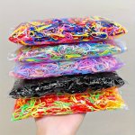500PCS Cute Elastic Hair Bands For Girls Resin Disposable Small Hair Ties Non-slip Stretchy Hair Accessories For Teens And Adult