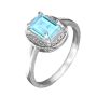 Illuminating Blue Topaz Emerald Cut Sterling Silver Ring