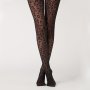 1 Pair Women's Sexy Leopard Print Black Tights Stylish Pantyhose For Fashion And Comfort