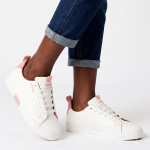 Soviet Ladies Hollywood Lace Up Sneaker - White Pink - 8