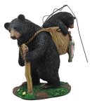 Ebros Gone Fishing Mother Black Bear With Cub In Fishing Backpack Statue Wildlife Forest Rustic Cabin Decor Bear Figurine