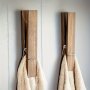 Extra-Large Wooden Towel Rack With Hooks - Polished Finish Industrial Style For Bathroom & Laundry Room Decor