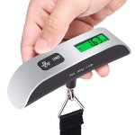 1PC 110LB/50KG Digital Handheld Luggage Hanging Baggage Scale Hand Scale MINI Portable Electronic Scale Express Scale With Backl