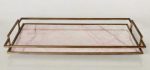 Glass Rectangular Tray Pink Paper Inlay 51.5X25.5X6CM