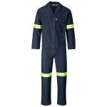 Vintage 100% Cotton Denim Conti Suit - Reflective Arms Legs & Back - Denim 58
