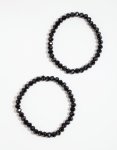 Black Facet Bead Bracelet Pack