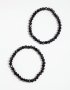 Black Facet Bead Bracelet Pack