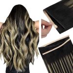 Doores Genius Tape In Weft Hair Extensions Human Hair Natural Black To Light Blonde 24 Inch 60G Genius Seamless Weft Invisible W