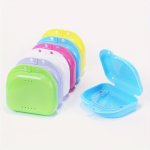 1PC Retainer Case Denture Box Breathable Retainer Box Denture Storage Container Portable MINI Box Mouth Guard Container Case Wit