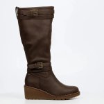 Ladies Conway 3 Wedge Long Boot - Chocolate - 8