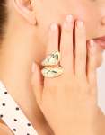 Goldair Gold Plated Oversized Twist Ring - M l