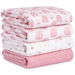 Civarua Kids Muslin Swaddle Blankets For Newborn 4 Pack Cotton Baby Blanket Large 31.5 X 43.3 Breathable Soft Receiving Blankets