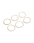 Goldair Gold Pink & Pink Diamante Stretch Bracelets 6-PACK