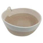 Woven Rope Basket Light Brown And White 20CM