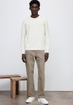 Regular Fit Long-sleeved Waffled Top - Cream