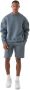 - Oversized Boxy Bonded Scuba Sweater Shorts Tracksuit-slate Blue