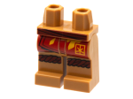 Parts Hips And Legs With Dark Red Sash And Knee Wrap Red Robe End With Bright Light Orange Flame And Ninjago Logogram Letter