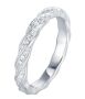 Sterling Silver Cubic Zirconia Contoured Band Stones 3/4 Way Down SR00031